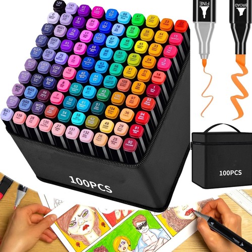 100 farben marker stifte set - farben,