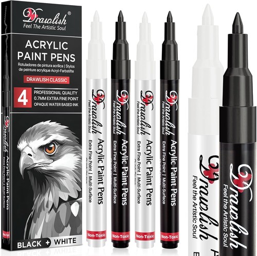 Acrylmarker set schwarz weiß - acrylmarker,