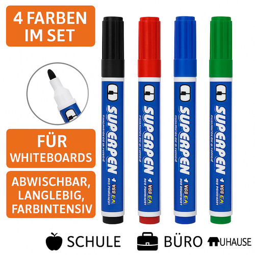 Whiteboard marker stifte - 4x,