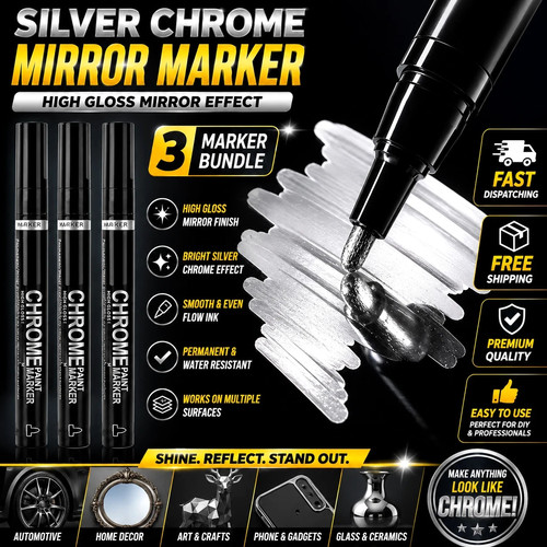 Silver chrome mirror - 3x,